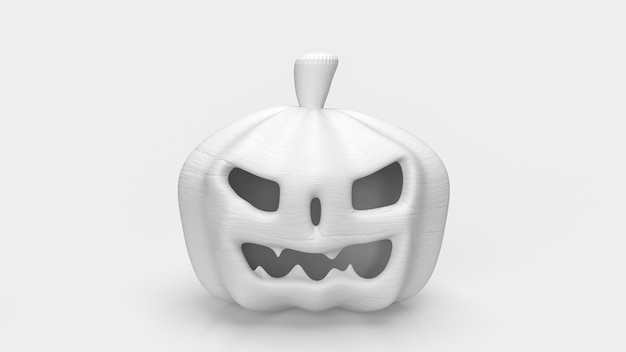 A abóbora branca para renderização em 3d do conceito de halloween