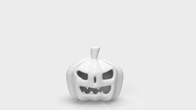 A abóbora branca para renderização em 3d do conceito de halloween