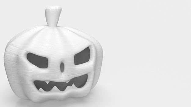 A abóbora branca para renderização em 3d do conceito de halloween