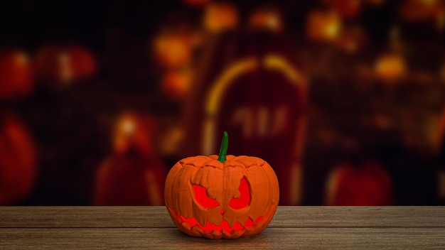 A abóbora jack o lantern para renderização 3d de conteúdo de halloween