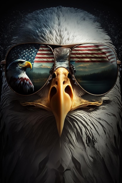 A águia é um cartaz de filme patriótico