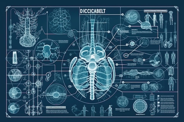 A anatomia do corpo humano com órgãos e sistemas rotulados