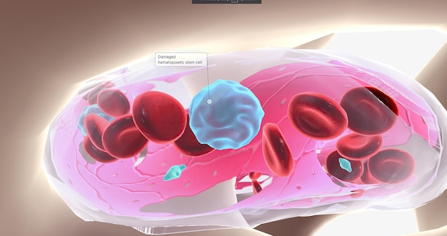 Foto a anemia aplástica é uma doença do sangue caracterizada pela produção reduzida de células sanguíneas