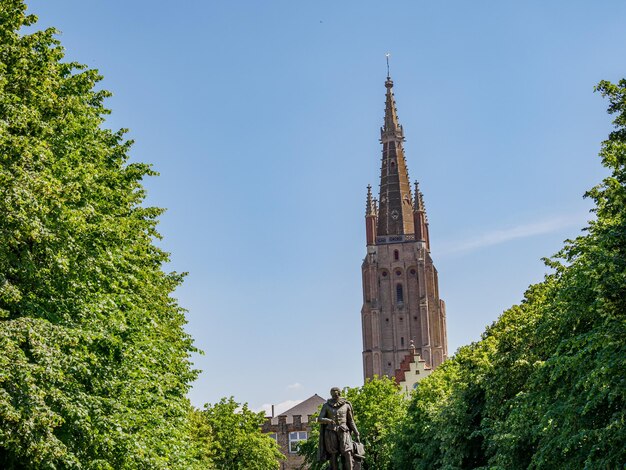 Foto a antiga cidade de bruges, na bélgica.