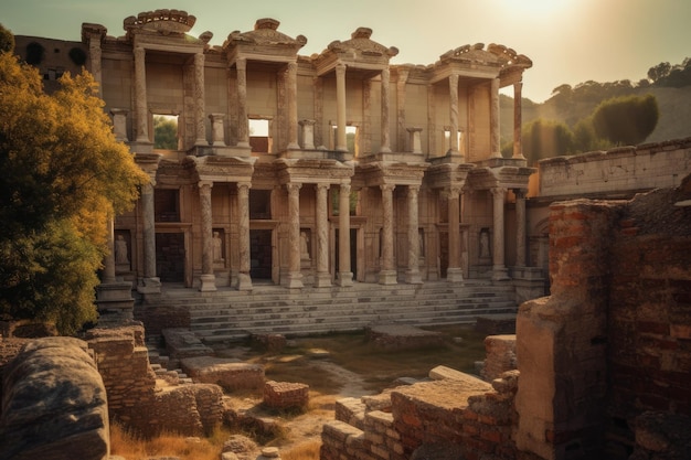 A antiga cidade de Éfeso em ruínas Generative AI