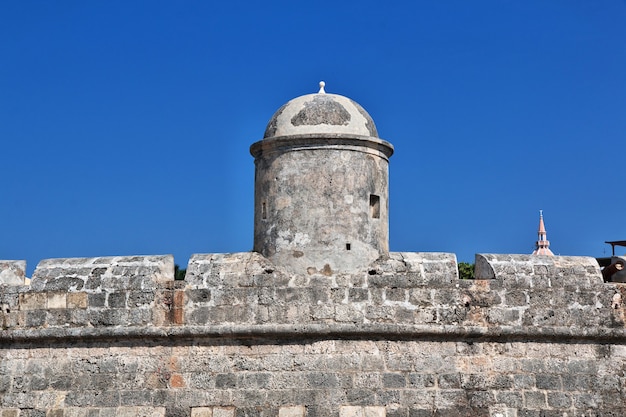 A antiga fortaleza em Cartagena, na Colômbia, América do Sul