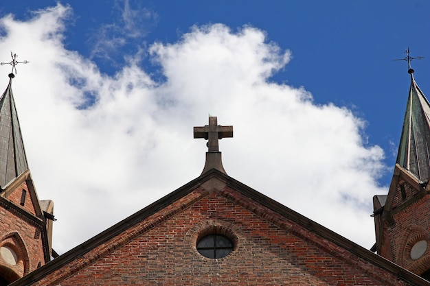 A antiga igreja no centro de Oslo Noruega