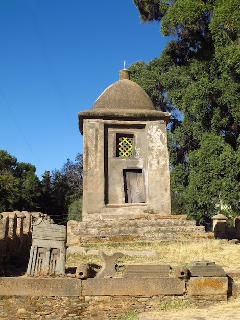 A antiga igreja ortodoxa na cidade de axum, etiópia