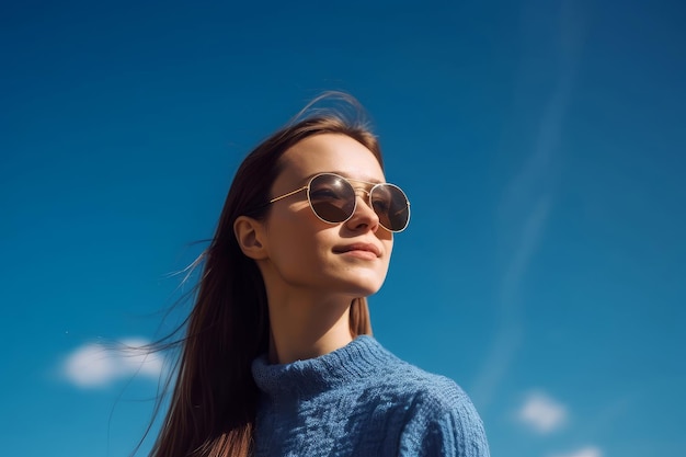 A aptidão do céu azul da mulher gera Ai