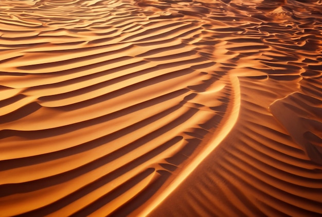 A areia é castanha e tem um padrão de ondulações.