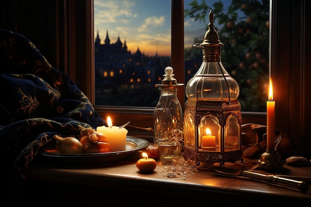 Foto a arte da felicidade noturna do ramadão