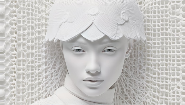 A arte de um rosto branco fecha a IA generativa