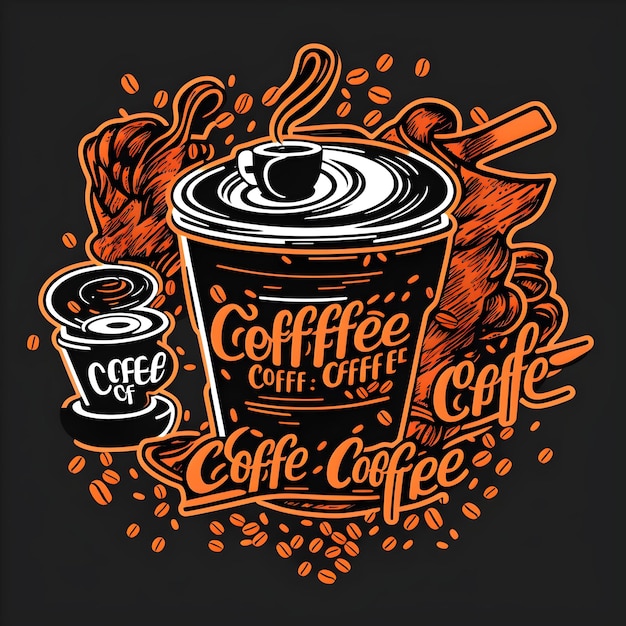 A Arte do Café Letras desenhadas à mão geradas por IA