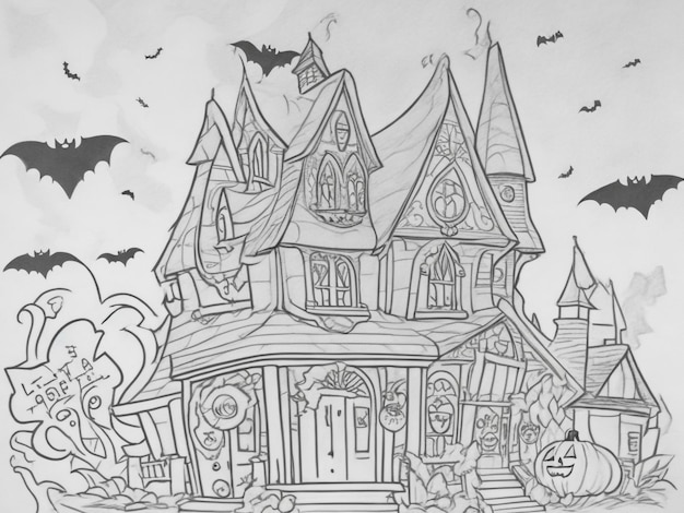 A arte para crianças colorir livro bonito Halloween