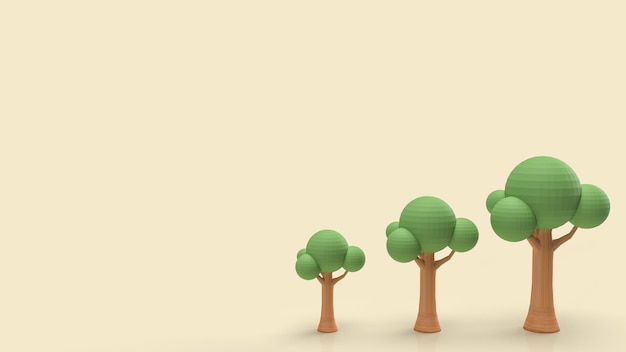 Foto a árvore em um fundo claro para a ecologia ou conceito abstrato de renderização em 3d