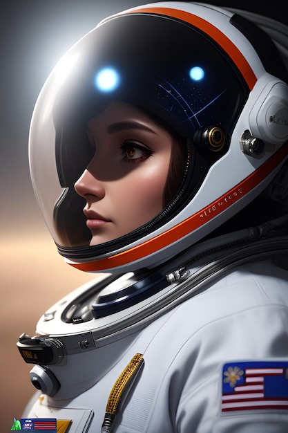 a astronauta feminina vestindo traje espacial