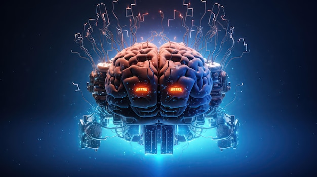 A atividade elétrica de luz digital do cérebro humano pisca