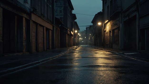 a atmosfera de uma rua na cidade à meia-noite