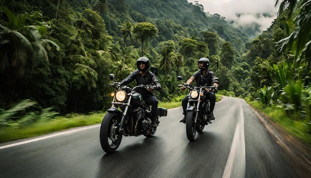 A aventura da selva em motocicleta