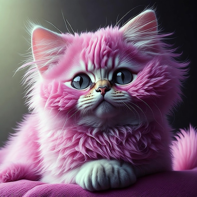 a_awesome_pink_cute_cat ai gerado