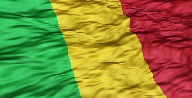 A bandeira africana do país do Mali é ondulada