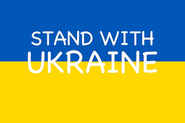 A bandeira amarela e azul é o símbolo nacional da Ucrânia. Parar a guerra entre a Rússia e a Ucrânia