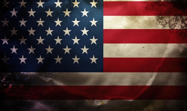 A bandeira americana ao fundo representa a liberdade e a unidade Criando usando ferramentas generativas de IA