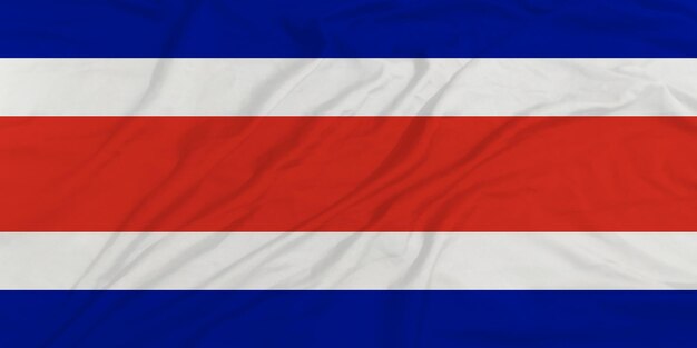 A bandeira da Costa Rica agitando de perto