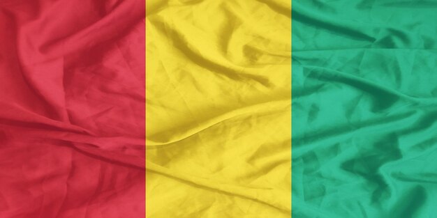 A bandeira da Guiné a agitar de perto