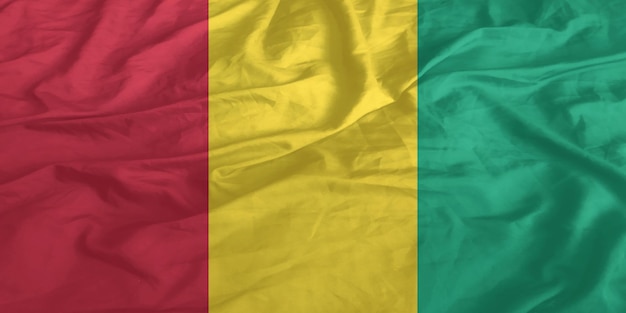 A bandeira da Guiné a agitar de perto
