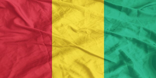 A bandeira da Guiné a agitar de perto