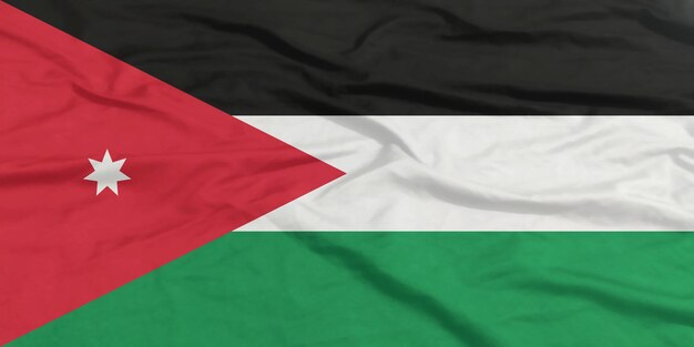 A bandeira da Jordânia a agitar de perto