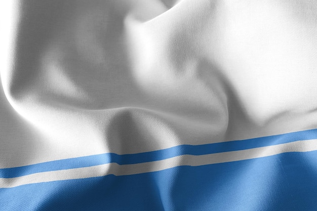 A bandeira de ilustração 3D da República de Altai é uma região da Rússia Acenando no fundo têxtil da bandeira do vento