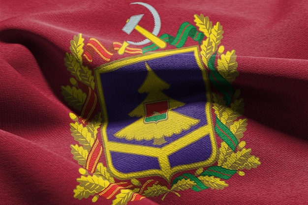 A bandeira de ilustração 3D de Bryansk Oblast é uma região da Rússia Acenando com o vento
