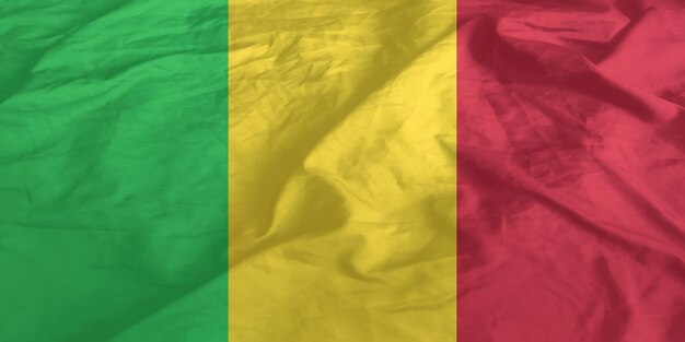 A bandeira do Mali a agitar de perto