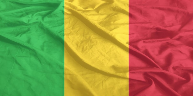 A bandeira do Mali a agitar de perto