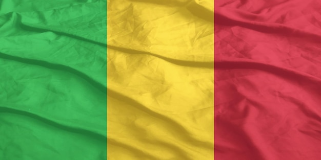 A bandeira do Mali a agitar de perto