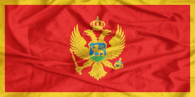 A bandeira do Montenegro a agitar de perto