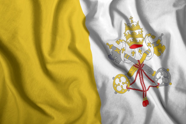 A bandeira do vaticano voa ao vento