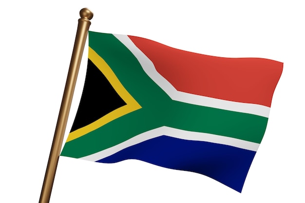 A bandeira nacional da África do Sul acenando