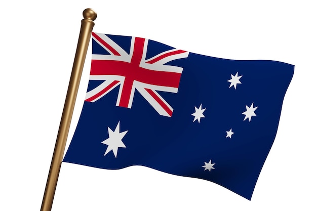 A bandeira nacional da Austrália acenando