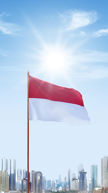 A bandeira vermelha e branca da bandeira indonésia