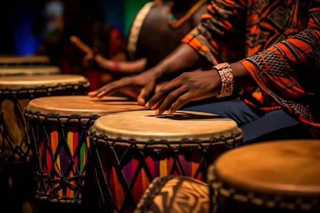 A batida rítmica dos tambores africanos