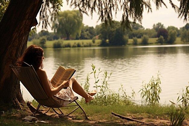 Foto À beira do lago, lazer e relaxamento