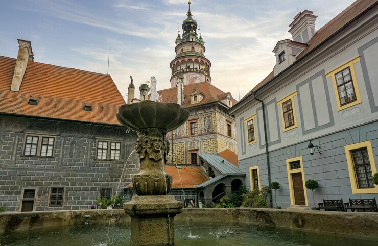 A bela cidade histórica de Krumlov, na República Tcheca