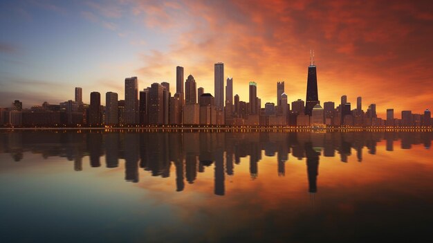 Foto a beleza arquitetônica de chicago