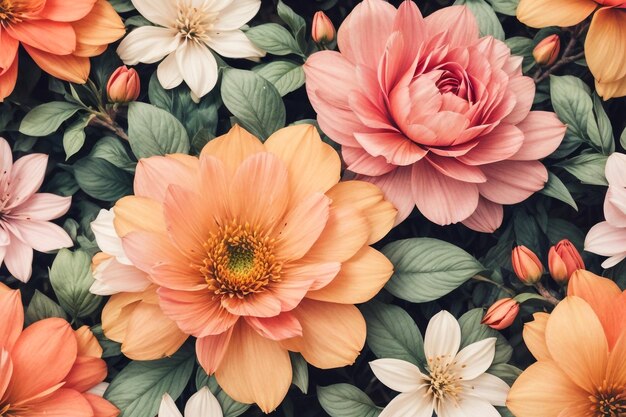 Foto a beleza da arte padrão floral