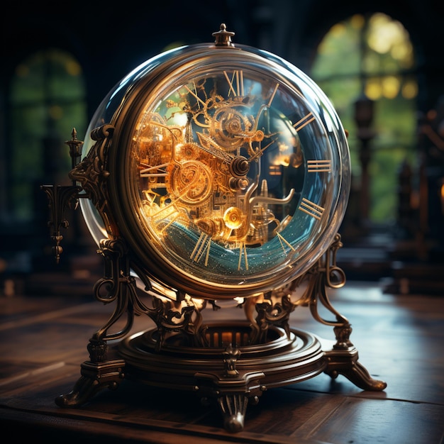 A beleza de um relógio de ouro gerado pela IA