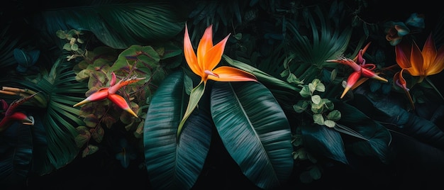 A beleza dos trópicos através de ilustrações botânicas de flores e plantas exóticas