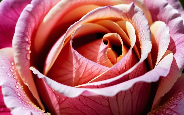 Foto a beleza escondida nas veias das rosas imagem de perto